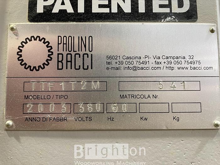 Used 2003 Bacci TTF1 T2M used Mitre door machine #BBM2313