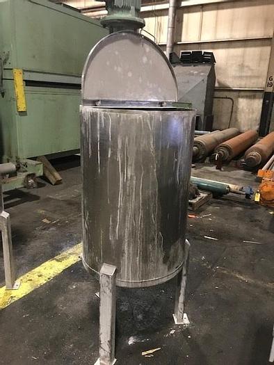 Used 75 GALLON TANK 25" DIA. X 37" STRAIGHT SIDE WITH AGITATOR