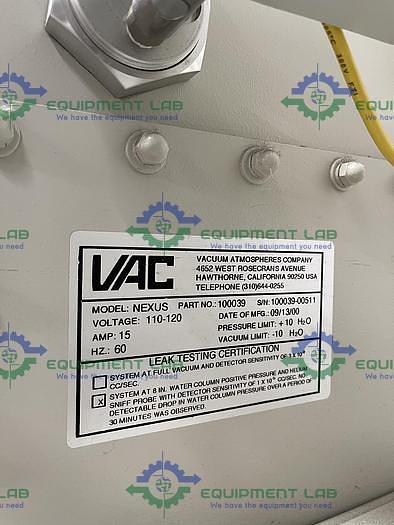 Used VAC Nexus 100039 Four Glove Chamber w/ VAC TE555 Monitor and Edwards RV12