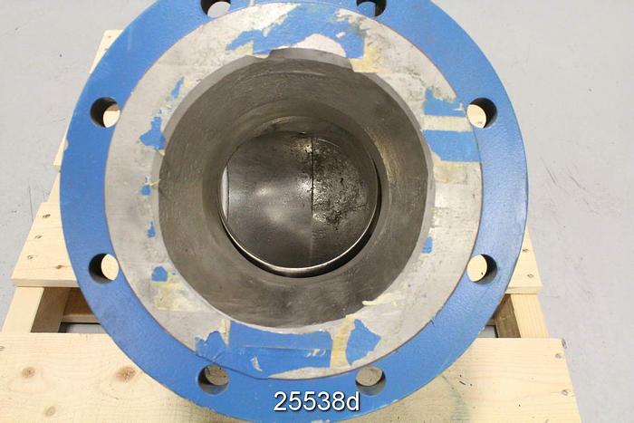 Used Jamesbury  3 Way Control Valve, 8", Cf8M Body, Neles Jamesbury St 600 Actuator, Np724B Positioner, Cf8M, Storeroom Spare #25538