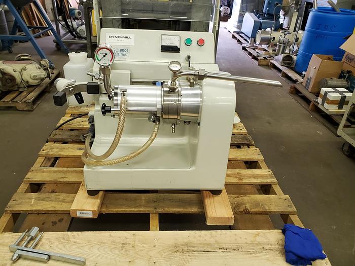 Used 0.6 LITER WAB-GLEN MILLS DYNO MILL HORIZONTAL MEDIA MILL – S/S – JKTD. (#9547)