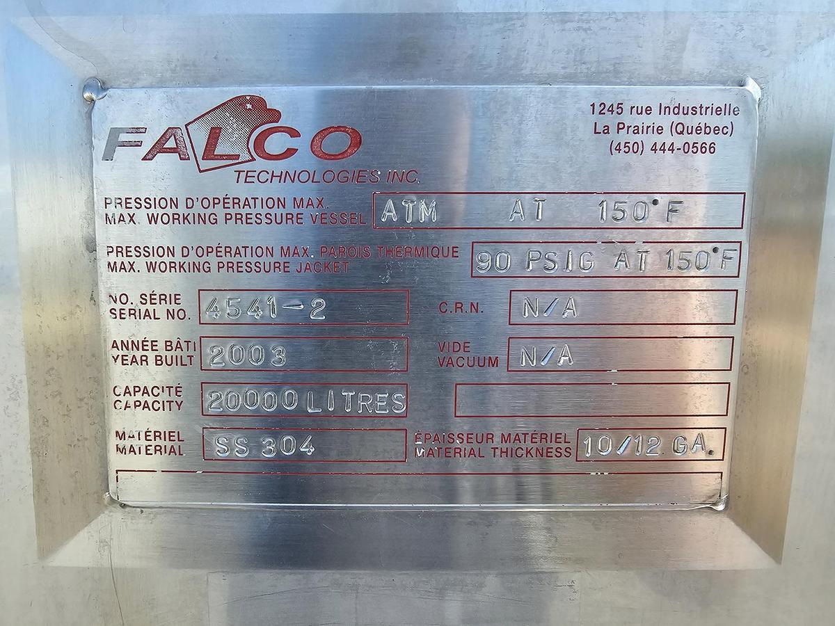 Used Used 5280 Gallon Jacketed Tank, 304 Stainless Steel
