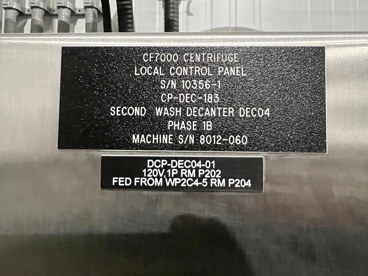 Used Used GEA Westfalia Decanter Centrifuge, Model Protein Master CF 7000