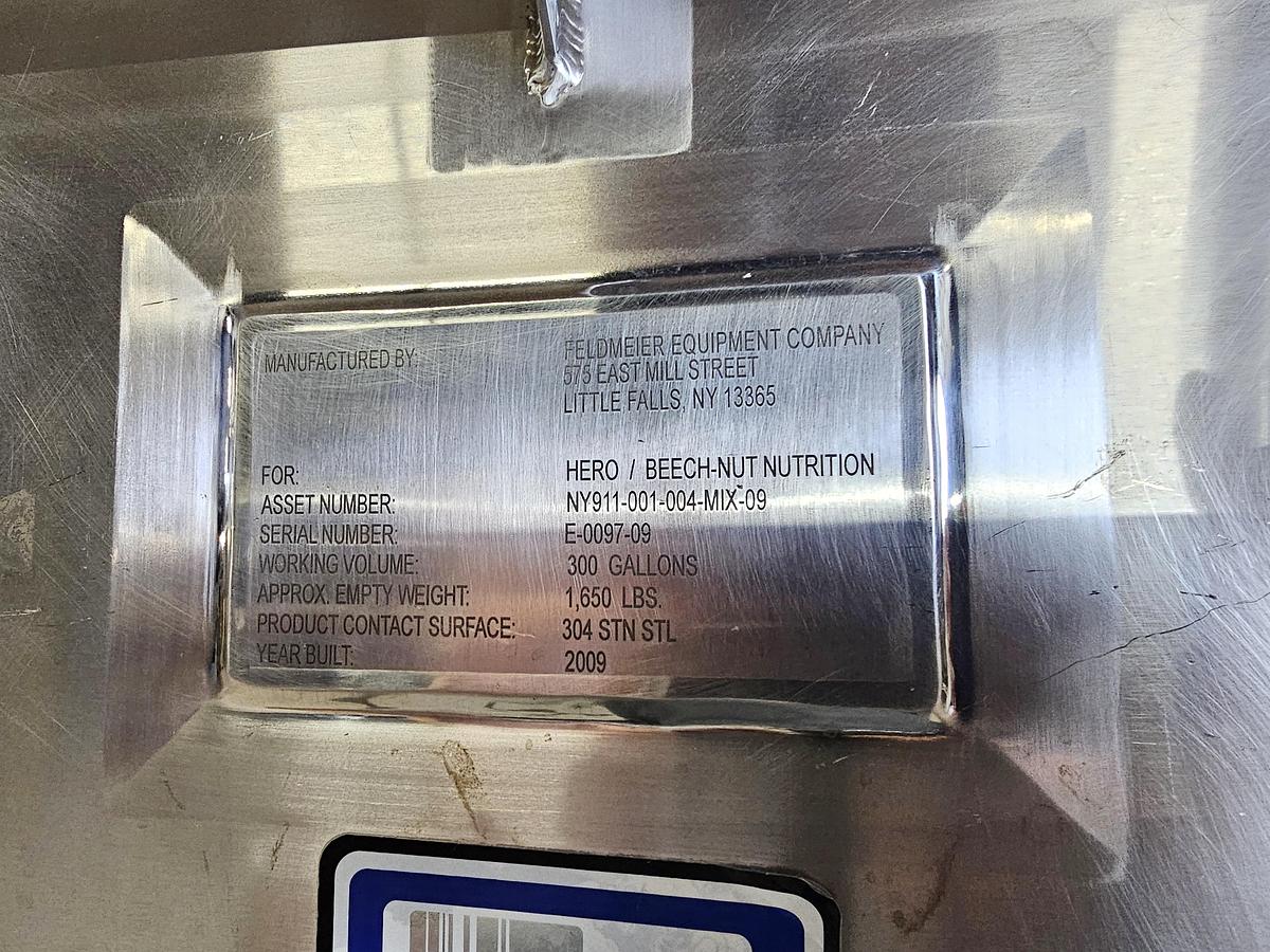 Used Harry Davis NY - Lot 40 - 300 Gallon Feldmeier Blending Tank (40 Cf)