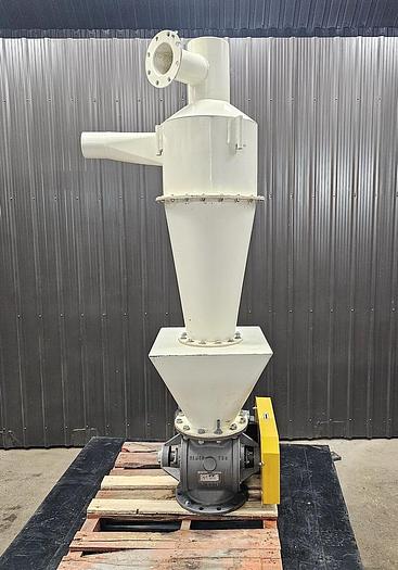 Used USED SEMCO ROTARY AIR LOCK VALVE, SIZE: 10" X 10", CARBON STEEL, WITH CYCLONE