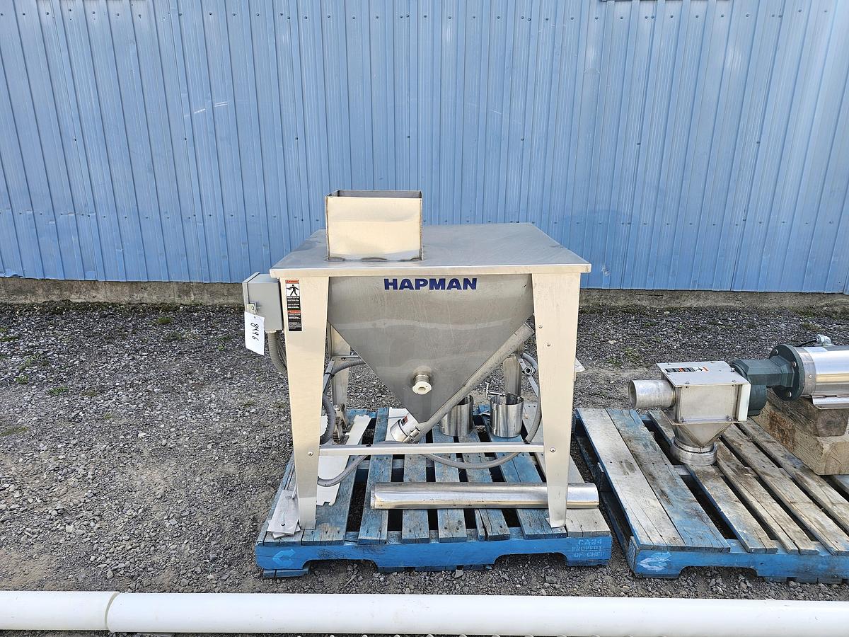 Used Harry Davis NY - Lot 140A - Hopper + Lot 140B - Auger Elevator with Motor (inventoried together)