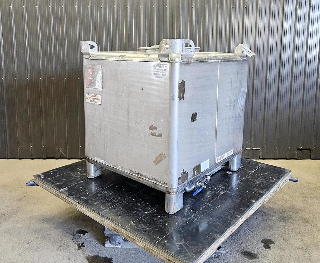 Used Used 350 Gallon IBC Tank (Tote), 304 Stainless Steel