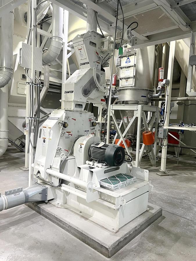Used Used CPM Roskamp Champion 15 HP Hammermill, With Rotary Feeder & Air Separator