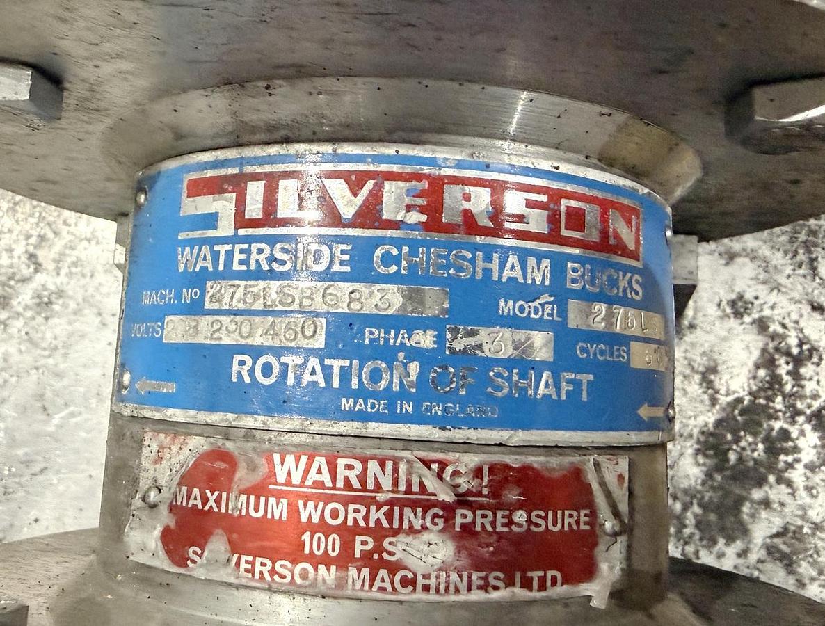 Used Used Silverson In-Line Homogenizer, 2 HP