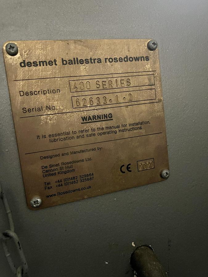 Used Used Rosedowns Desmet 400 Series Sterling Screw Press