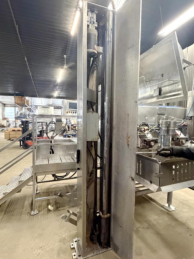 Used Je Recois - Mepaco double ribbon blender, with dumbing column and control panel, jacketed