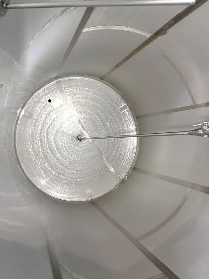 Used Used 13,208 Gallon Tank, 304 Stainless Steel, With Heat Exchanger & Pump