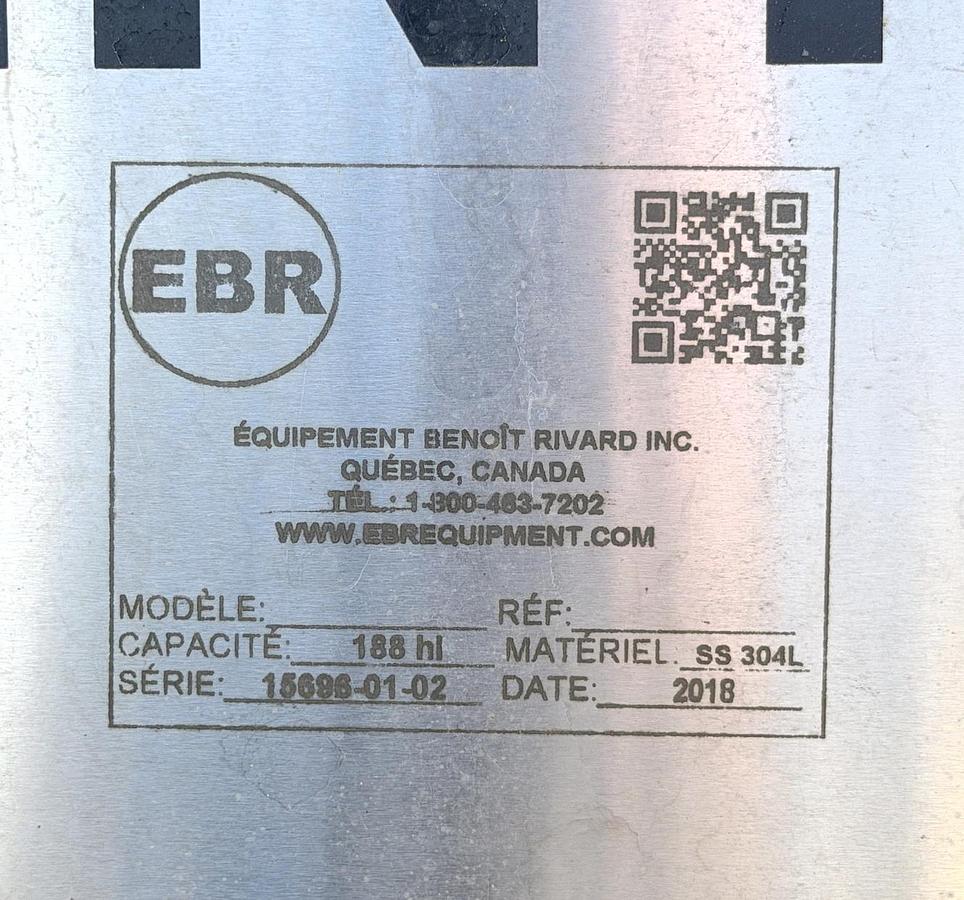 Used Used 4966 Gallon Jacketed Tank, 304L Stainless Steel