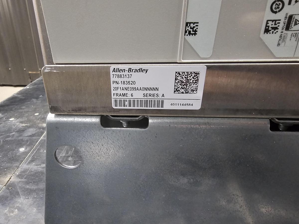 Used Used Allen-Bradley Variable Frequency Drive, Model 20F1ANE099 AA0NNNNN, 100 HP, 600V