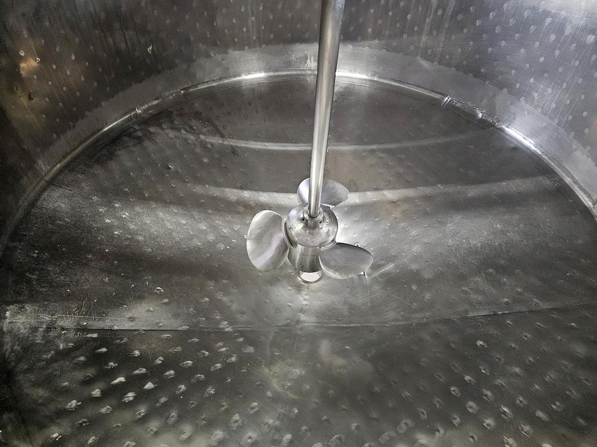 Used Used 630 Gallon Jacketed Tank, 304 Stainless Steel, With Mixer