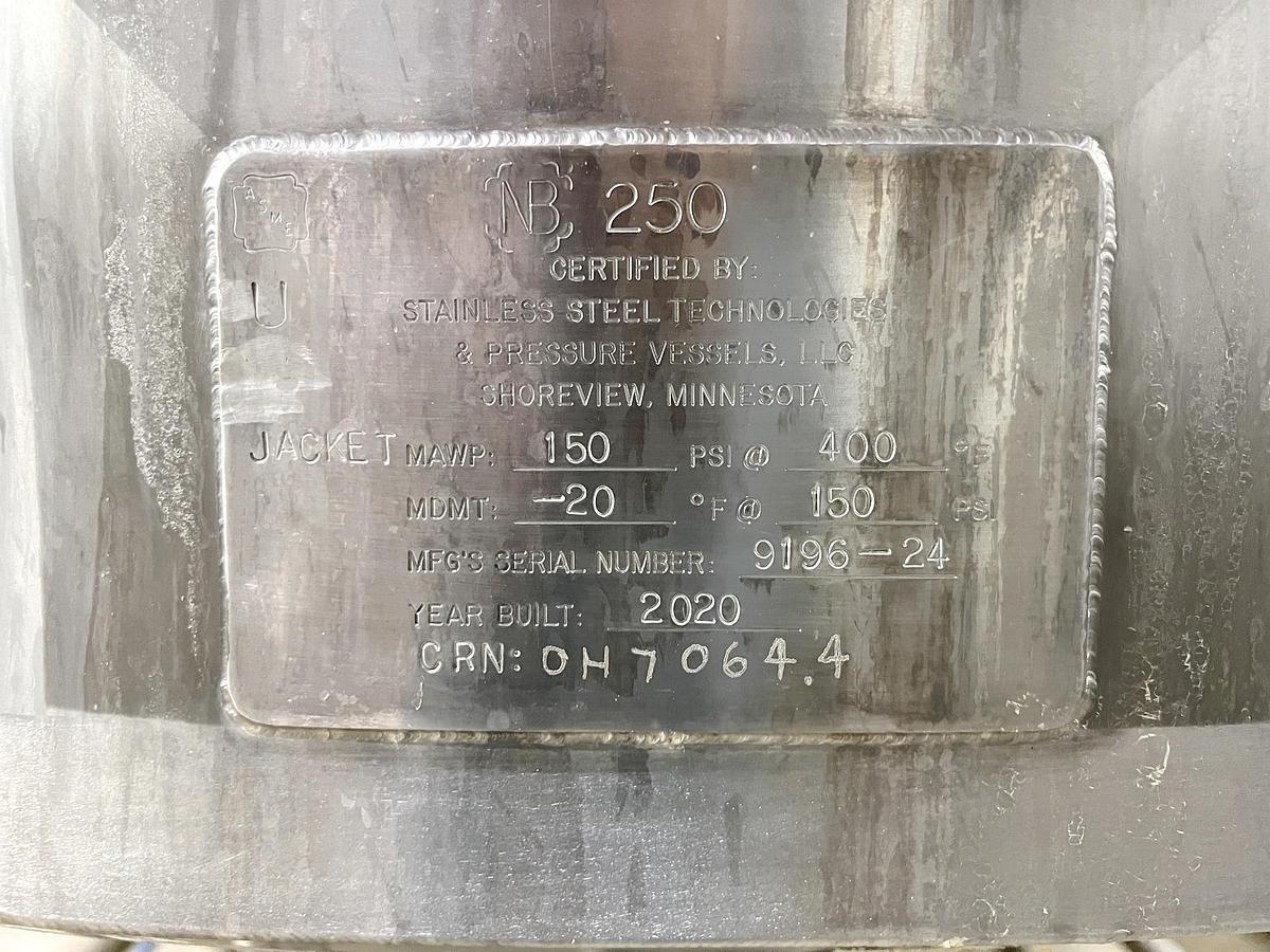 Used Used 1600 Gallon Jacketed Tank, Stainless Steel, With Scrape Agitation & Twin Screw Pump