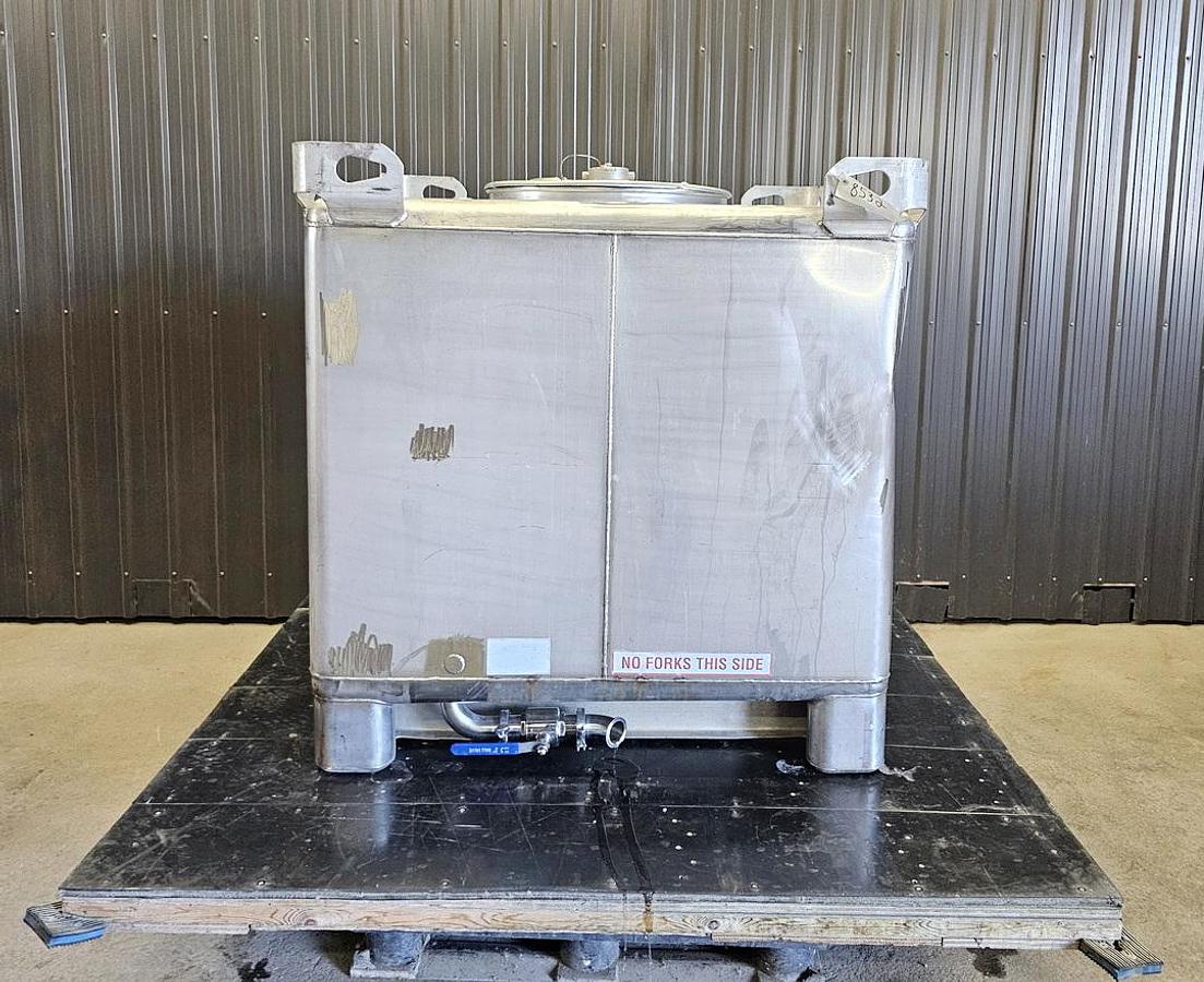 Used Used 350 Gallon IBC Tank (Tote), 304 Stainless Steel