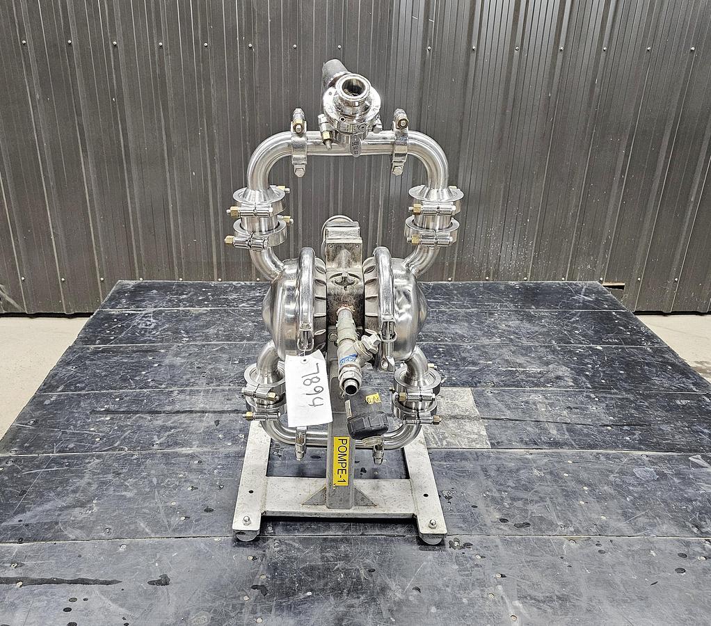 Used Used Wilden Saniflo Diaphragm Pump, 1.5" X 1.5", With Surge Dampener