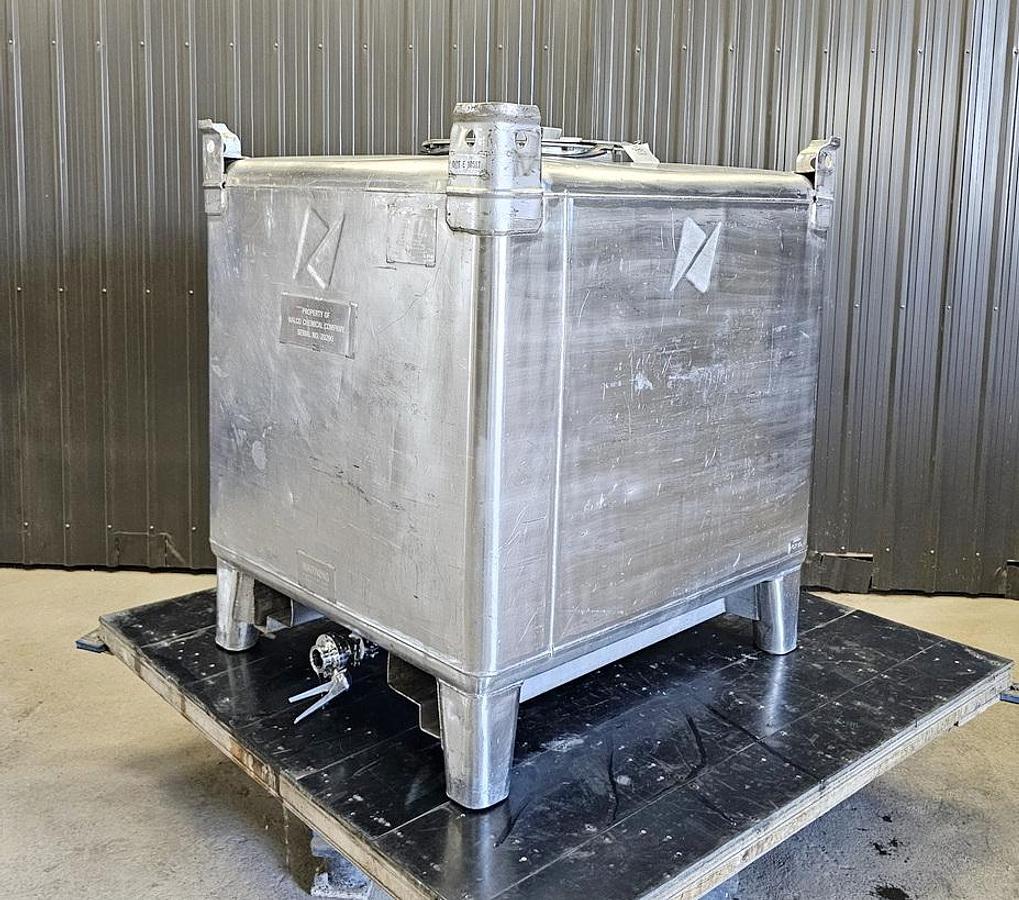 Used Used 350 Gallon IBC Tank (Tote), 304 Stainless Steel