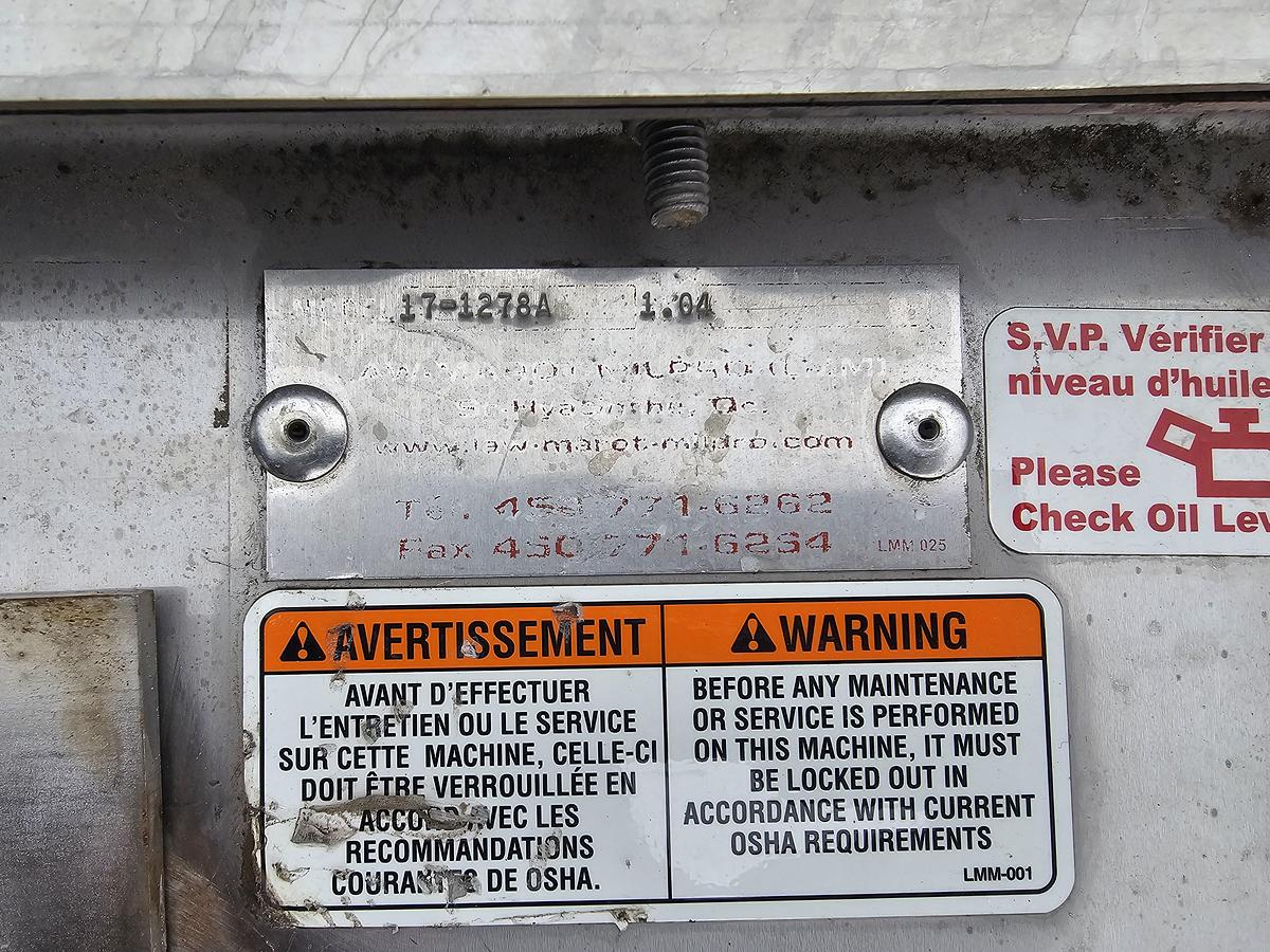 Used Used Law Marot Milpro screw conveyor, 10'' Wide x 144'' Long