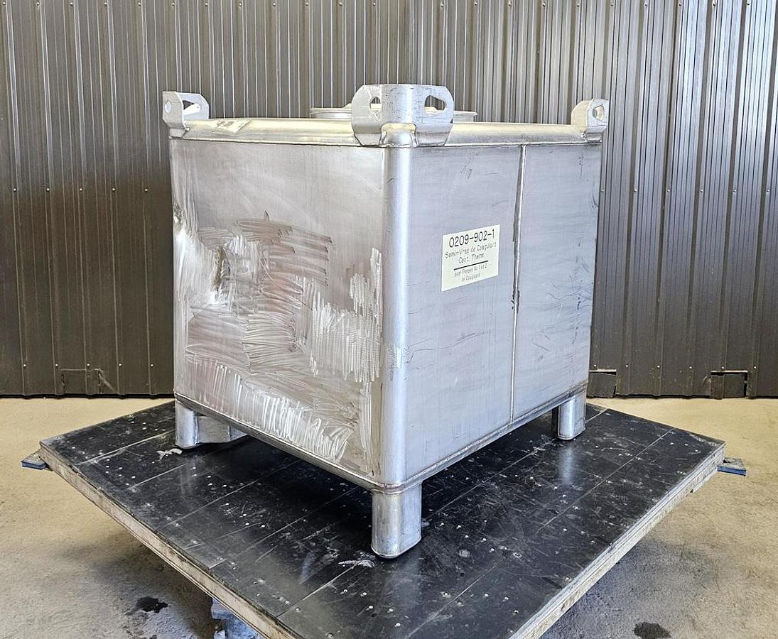 Used Used 350 Gallon IBC Tank (Tote), 304 Stainless Steel