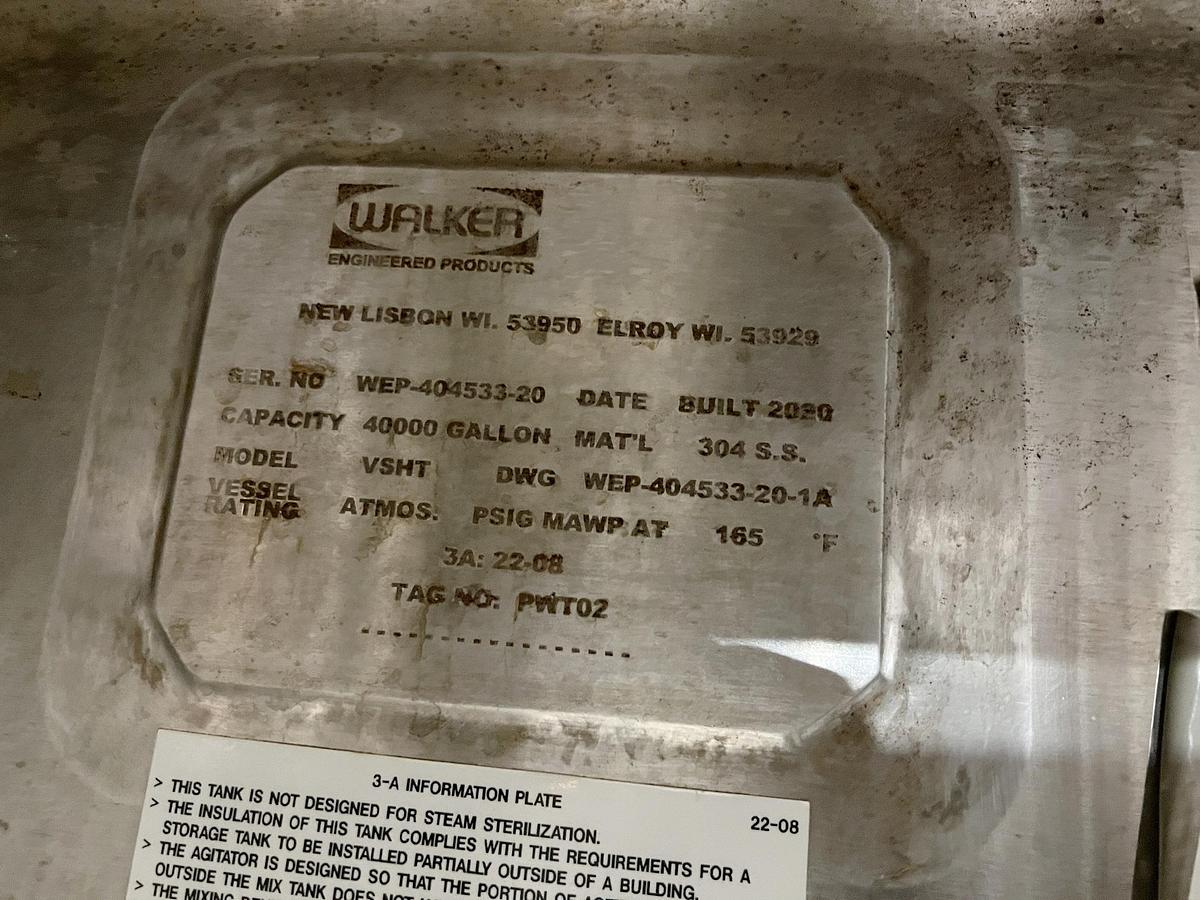 Used Used 40,000 Gallon Insulated Tank (Silo), 304 Stainless Steel