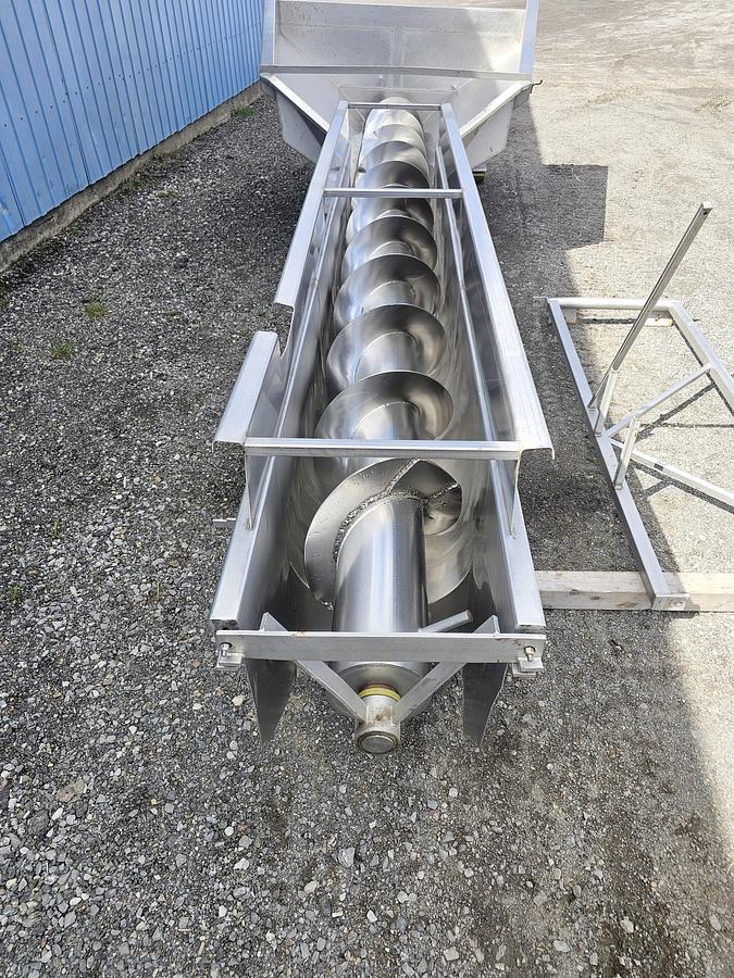 Used Used Screw Conveyor, 18'' Diameter x 204'' Long, Stainless Steel