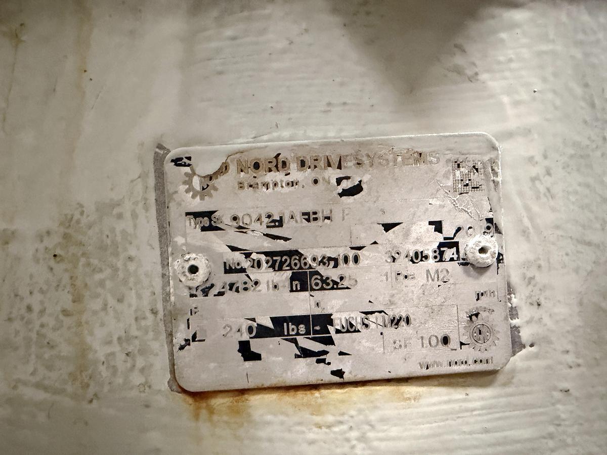 Used Je Recois - Mepaco double ribbon blender, with dumbing column and control panel, jacketed