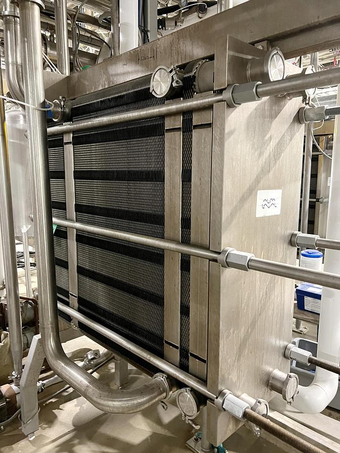 Used Used Alfa Laval Plate Heat Exchanger, Model Front8-FRD, 846.6 Sq.ft