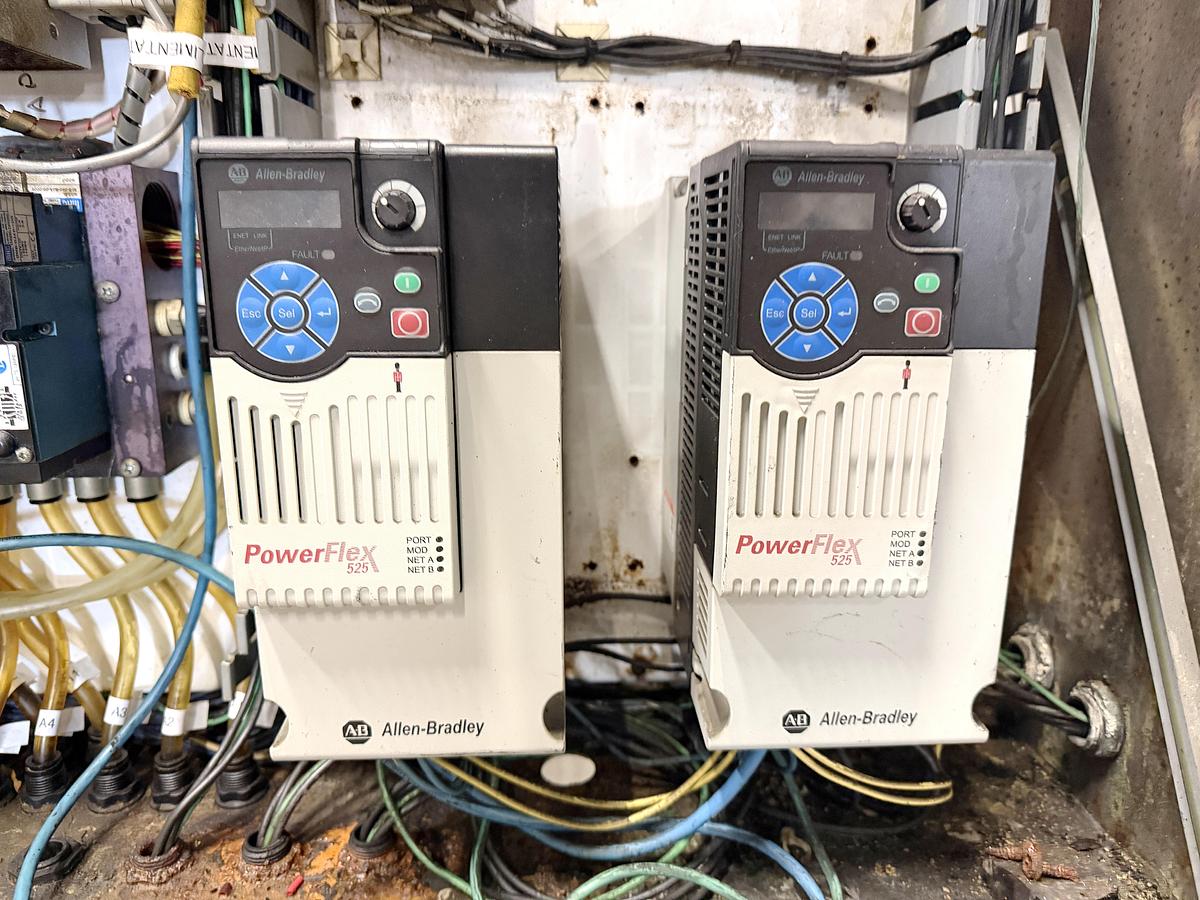 Used Je Recois - Mepaco double ribbon blender, with dumbing column and control panel, jacketed