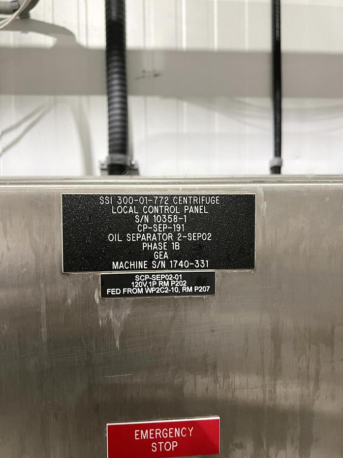 Used Used GEA Westfalia Disc Stack Centrifuge, Model SSI-300-06-772