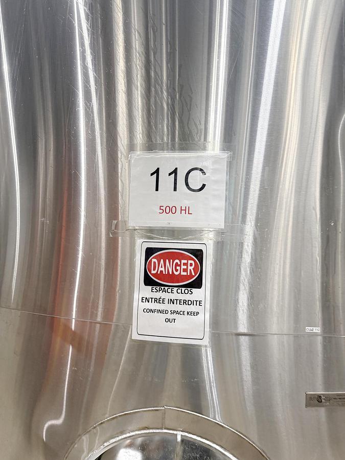 Used Used 13,208 Gallon Tank, 304 Stainless Steel, With Heat Exchanger & Pump