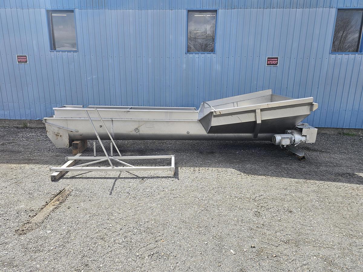 Used Used Screw Conveyor, 18'' Diameter x 204'' Long, Stainless Steel