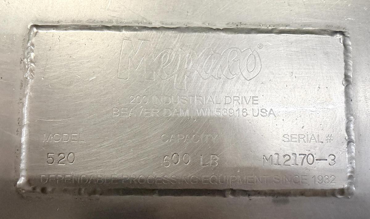 Used Je Recois - Mepaco double ribbon blender, with dumbing column and control panel, jacketed