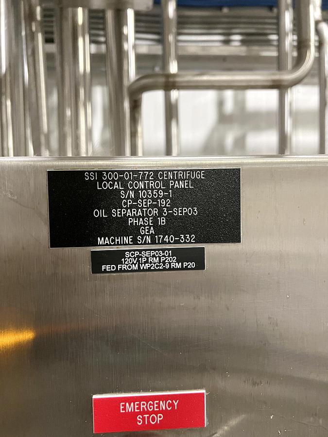 Used Used GEA Westfalia Disc Stack Centrifuge, Model SSI-300-06-772