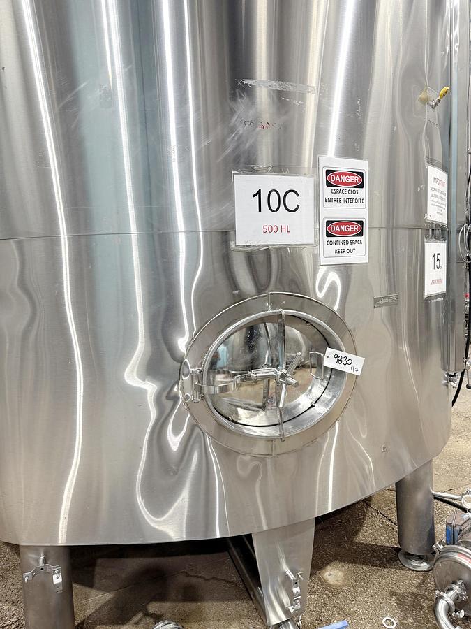 Used Used 13,208 Gallon Tank, 304 Stainless Steel, With Heat Exchanger & Pump