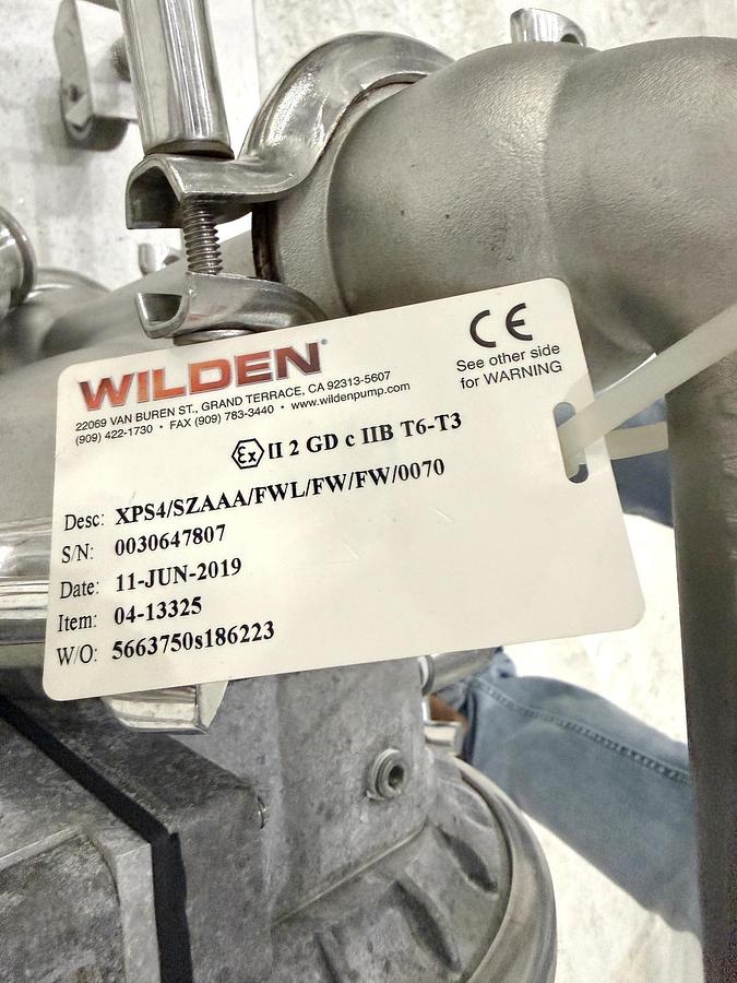 Used Used Wilden Saniflo Diaphragm Pump, 2" X 2'', with Cesco Magnet Trap & Filter