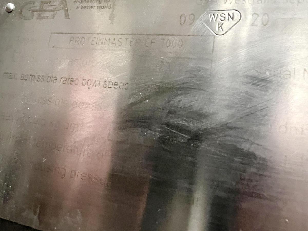 Used Used GEA Westfalia Decanter Centrifuge, Model Protein Master CF 7000