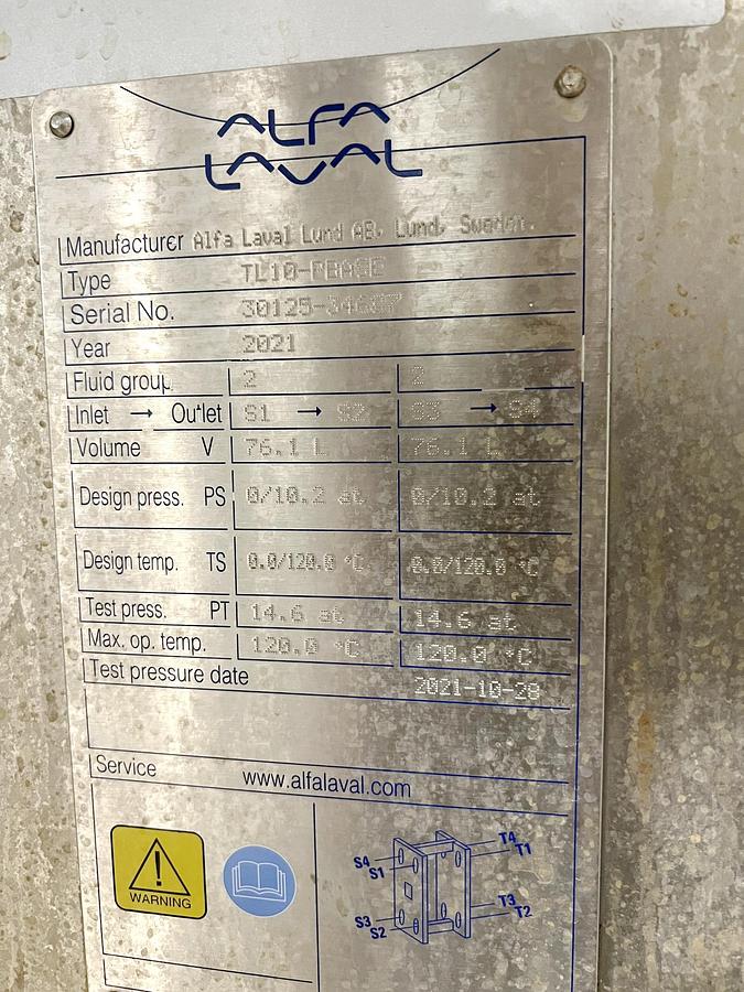 Used Used Alfa Laval Plate Heat Exchanger, Model TL10-PBASE