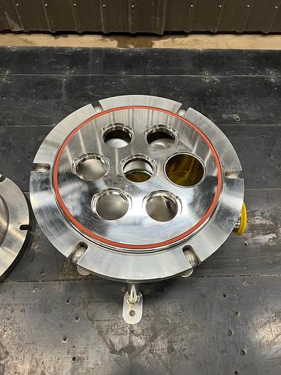 Used USED MILLIPORE FILTER, CARTRIDGE TYPE, 3" INLET/OUTLET, STAINLESS STEEL