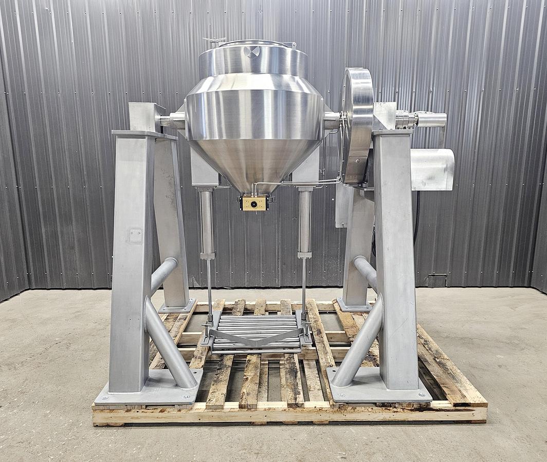 Used Used A&M Process Equipment Double Cone Blender, With Safety cage