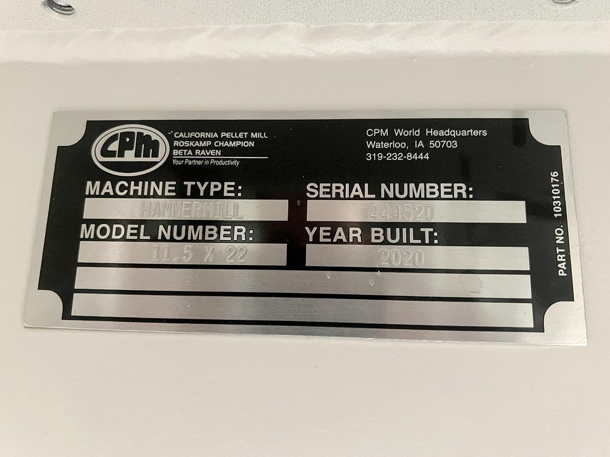 Used Used CPM Roskamp Champion 15 HP Hammermill, With Rotary Feeder & Air Separator