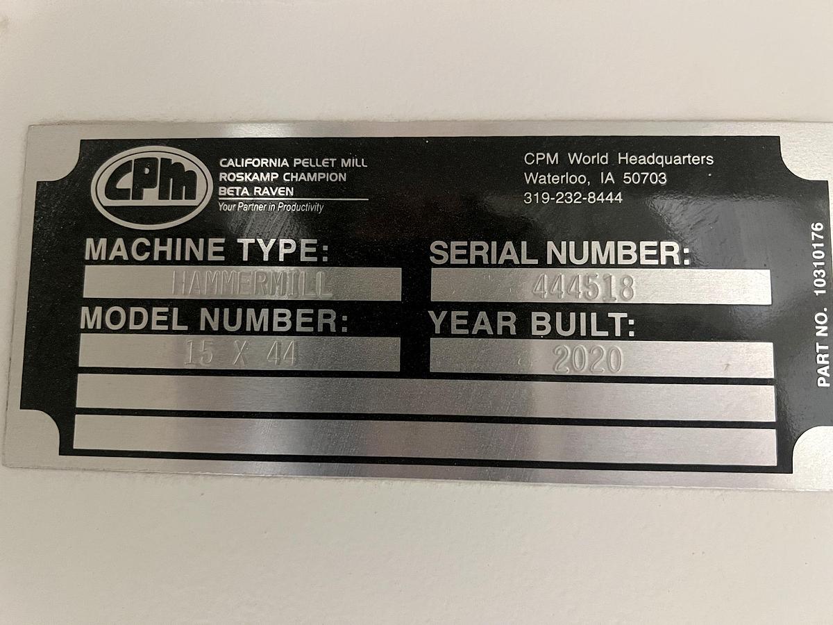 Used Used CPM Roskamp Champion 125 HP Hammermill, With Rotary Feeder