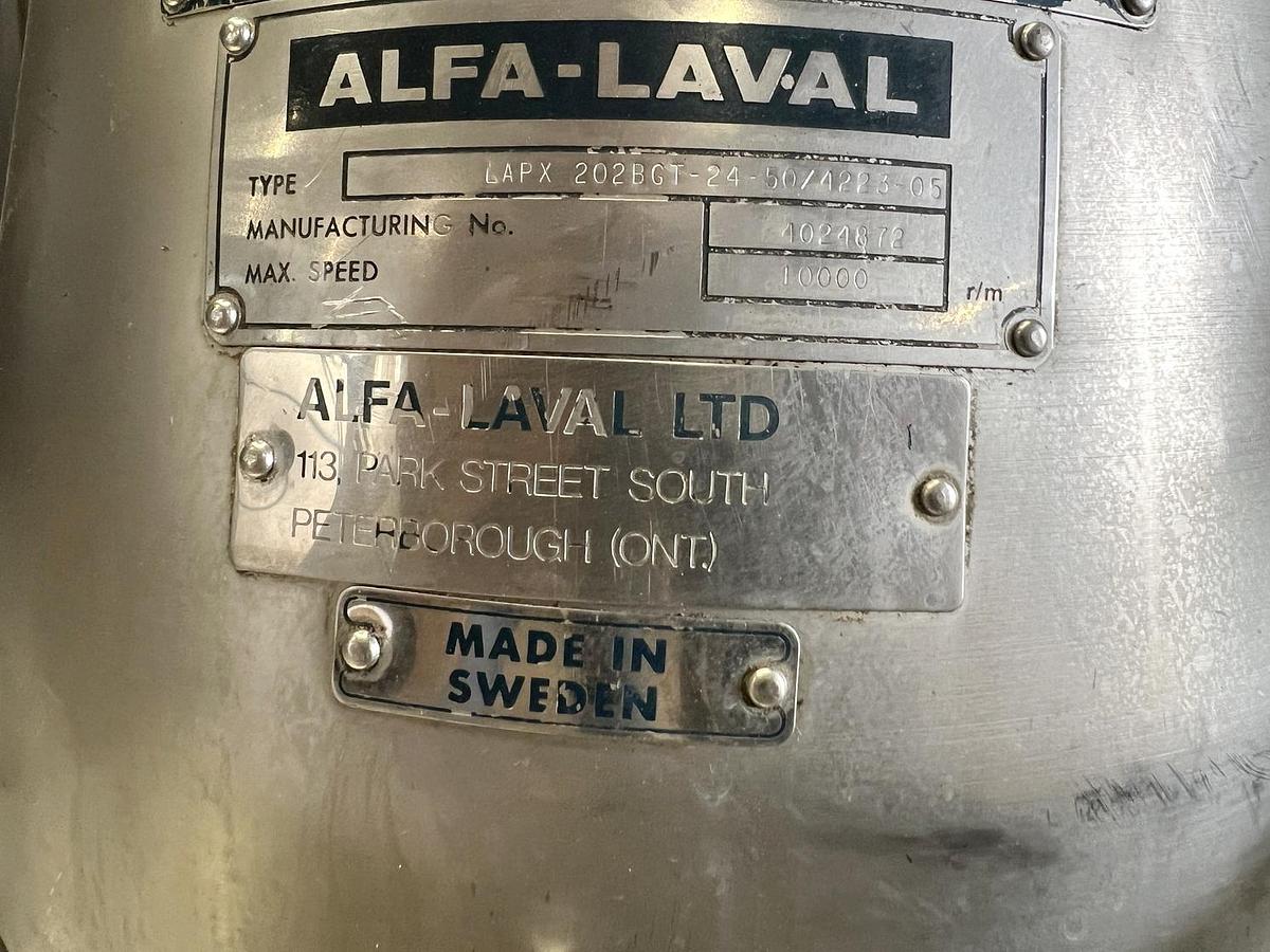 Used Used Alfa Laval Centrifuge, Model LAPX 202 BGT