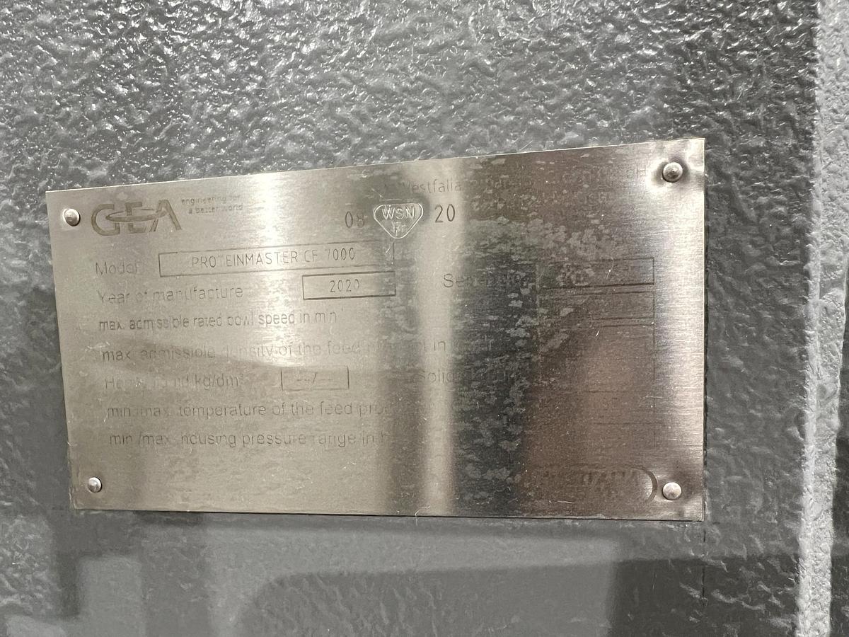 Used Used GEA Westfalia Decanter Centrifuge, Model Protein Master CF 7000