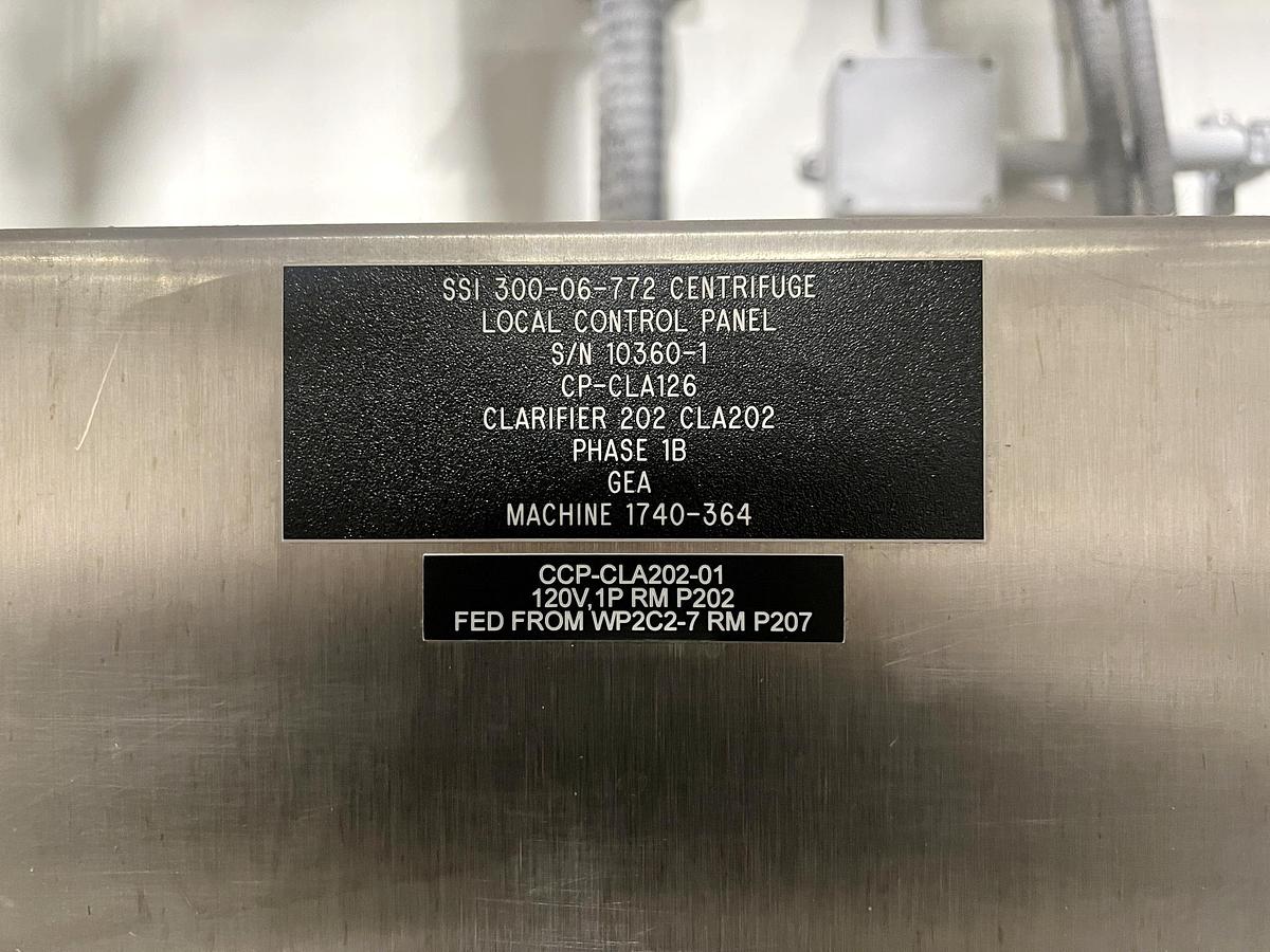 Used Used GEA Westfalia Disc Stack Centrifuge, Model SSI-300-06-772