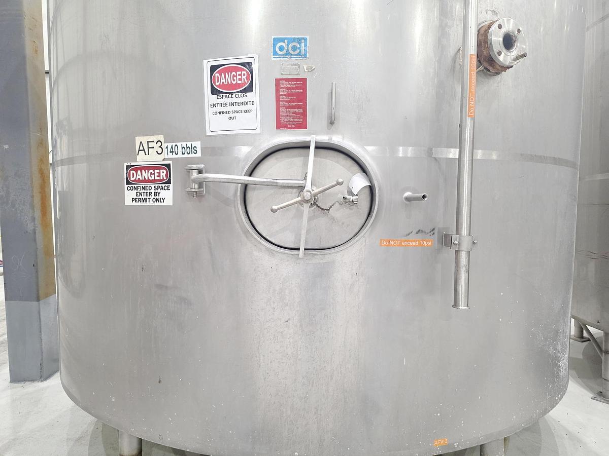 Used Used 7500 Gallon DCI Jacketed Tank, 304 Stainless Steel