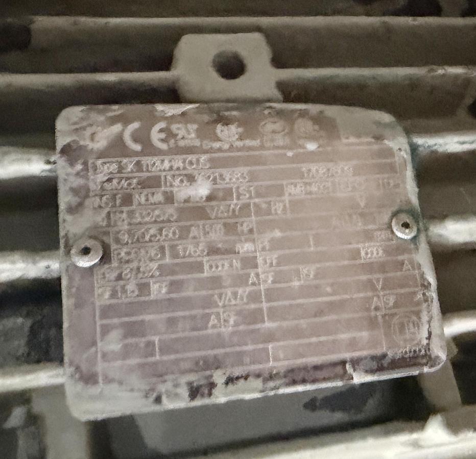 Used Je Recois - Mepaco double ribbon blender, with dumbing column and control panel, jacketed