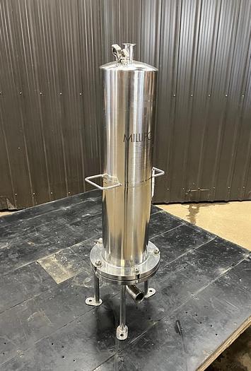Used USED MILLIPORE FILTER, CARTRIDGE TYPE, 2" INLET/OUTLET, STAINLESS STEEL