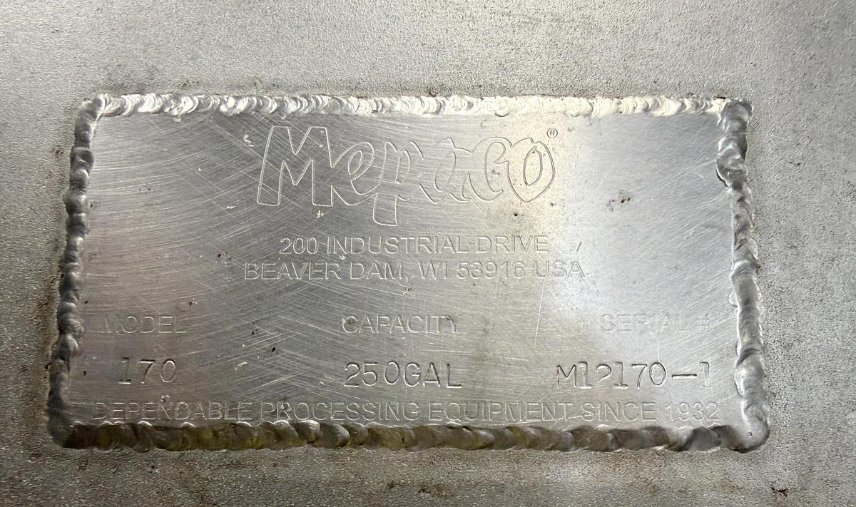 Used Je Recois - Mepaco double ribbon blender, with dumbing column and control panel, jacketed